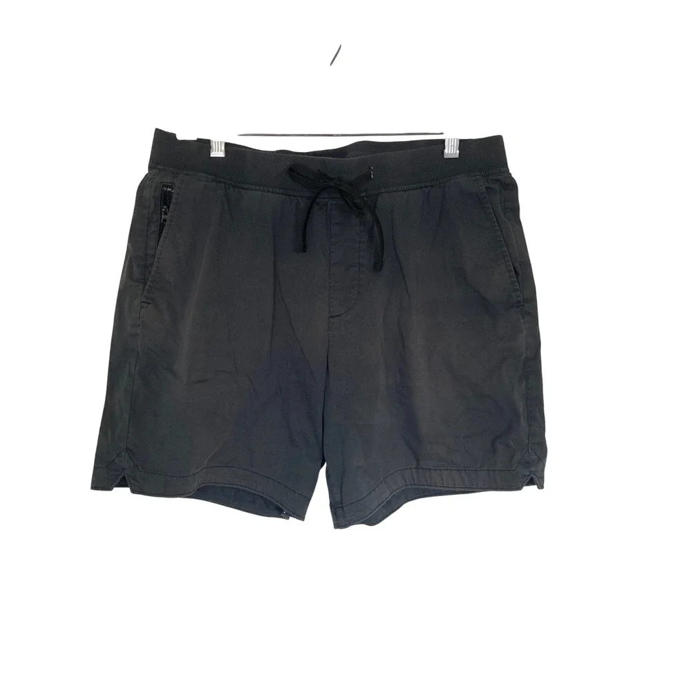 Abercrombie & Fitch Mens Stretch Shorts Dark Grey Drawstring Zipper Pocket L